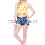 Factory Wholesale Women Top Polyester 3D Fullprint Sexy Woman Crop Top thumbnail-4