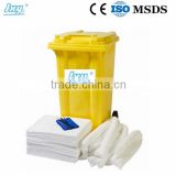 White 240ltr Mobile Bin Spill Kit Oil Only