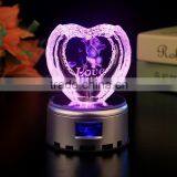 Customer Design Elegant Wedding Gift 3d Laser Engraving Crystal Heart Award thumbnail-3