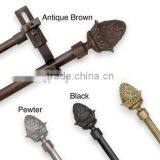 Adjustable Double Curtain Rod Set With Pina Finial thumbnail-1