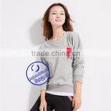 Custom Women's Long Sleeve Crewneck Sweatshirts With Chest Pocket thumbnail-3