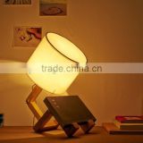 2016 novelty new modern table lamp, Guzhen Lighting, wooden table lamp with fabric lamp shade