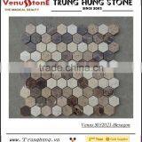 Dark Emperador Mixed - Hexagon Marble Mosaic Tile Polished thumbnail-1