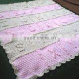 High Quality Babies Cotton Blend Crocheted Checked Blanket Throw