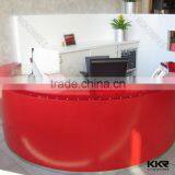 Modern Curved Half Round Red Office Reception Desk