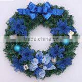 19" Unlit Pine And Ornament Christmas Wreath Blue Color