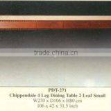 Chippendale 4 Leg Dining Table 2 Leaf Small Mahogany Indoor Furniture thumbnail-1