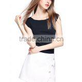 Fashion Korea Boat Neck Women Ladies Knitted Slim T Shirt Sleeveless Blouse Ladies Casual Tops Latest Design thumbnail-6