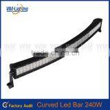 Fast delivery factory supply cheap car 42 inch 240W curved led light bar with bracket cover