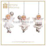 Small Silver Baby Angels Figurines Ornaments with ball