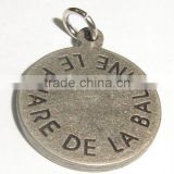 Eco-friendly round shape metal zipper puller wilth engraved logo for garment