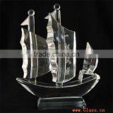 Clear Crystal Sailing Boat Figurine