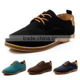 2015 New Suede genuine leather men flats shoes men's oxfords casual Loafers sneakers