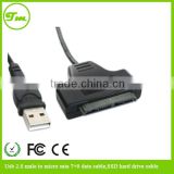 Usb 2.0 male to micro sata 7+9 data cable,SSD hard drive cable