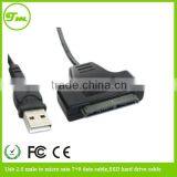 Usb 2.0 Male to Micro Sata 7+9 Data Cable,SSD Hard Drive Cable