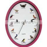 Oval Wall Clock With Bird Sound