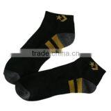 GSS-106 Haining GS Custom Half Terry Yellow Striped Design Black Mesh Cotton Men Ankle Sport Socks thumbnail-1