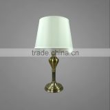 Metal Base And Body In Antique Brass Finish With White Fabric Lampshade Table Light Bedside Table Lamp Study Table Light