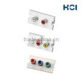 Bezel With Nickel-Plated RCA RGB Style Audio and Video Connector thumbnail-2