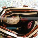 Stylish Canvas Baby Diaper Bag With Changing Pad Diaper Tote Bag thumbnail-6