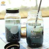 Beverage Creative Juice Drinking Glass Mason Jar With Straw Lid thumbnail-2