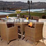 2017 Trade Assurance Newest Design Outdoor 6pcs Compact Rattan Resin Wicker Dining Table Set Designs thumbnail-1