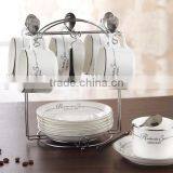 12pcs Porcelain Ceramic Coffee Cups and Saucers Set thumbnail-1