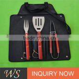 WSSKHL090 Stainless Steel Bbq Tools Set 3pcs With Bamboo or Pine Oak Wood Handle thumbnail-1