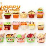Home Decoration Colorful Ice Cream Shaped 3D Resin Fridge Magnet thumbnail-1