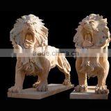 Marble Standing Lion Statue For Garden / Outdoor Use thumbnail-1