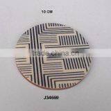 Black Hand Printed Pattern Coaster Available in Other Patterns and Colours thumbnail-1