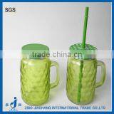 Faceted Circleware Wonderful Time Green Glass Cold Drink Mug thumbnail-1