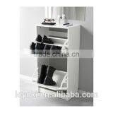 New Design Shoe Cabinet With 2 Compartments E1 Rank MDF Wooden Shoe Storage With Glossy Finished Shoe Cabinet thumbnail-2