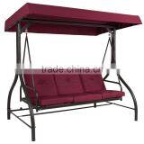 Customized 3 Person Red Swing Chair Outdoor Swing Chair With Cushion for Hot Sale thumbnail-1