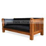 Teak Bench Natural Primitive With Leather Cushion thumbnail-2