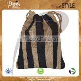 Jute Drawstring Bag With One Color Over All Print thumbnail-1