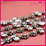 Wholesale Black Plating With Crystal Rhinestone Trimming for Dress WTP-1217 thumbnail-2