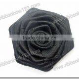 Satin 3 Inch Black Ribbon Roses thumbnail-1