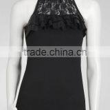 Sell 8TP117 Lace Trim Halter Tops thumbnail-1