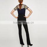 Wholesale Women Custom Top Casual Woman Mesh Short Sleeve Knitted T-Shirt China Supplier thumbnail-3