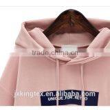2017 Hot Sale OEM Women Long Sleeve Pink Color Fleece Plain Hoodies With Competitive Price thumbnail-2