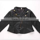 Zm40653b Children Girls Motorcycle pu Leather Jacket, Casual Kids Jacket Coat With Zipper thumbnail-4
