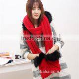 High Quality Hot Sales Type Women Hat Winter Soft With Long Scarf Mittens Ski Attached Gloves Faux Fur Hood thumbnail-1