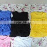 Baby Summer hot sale girls tank top icings solid color cotton clothes 2017 wholesale clothes ruffle