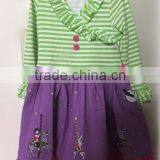 Wholesale Baby New Design Clothes Baby Girls' Christma Green Stripe Dress thumbnail-1