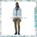 Men's Warm Weather White Blue Denim Jacket With Silver Button thumbnail-4