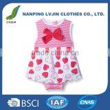 New Born Baby Girls Clothes100% Cotton Baby Girls' Sleeveless Sundress With Built-In Diaper Cover thumbnail-1