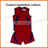 2013 Runtowell Custom Design High School Basketball Uniforms / Red Basketball Uniforms / Design Your Own Basketball Uniform