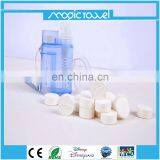 100% Viscose Rayon Mini Travel Compressed Magic Coin Tissue Dispenser