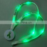 Glowing Led Lanyard W/logo for Xmas Promo(8green Leds,45*1cm,switch On/off, Nylon,3 Flash Modes, RoHS Approval)